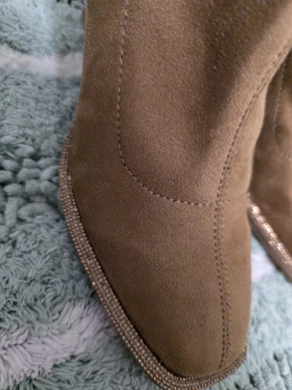 Over-the-Knee Suede Stretch Boots in Brown